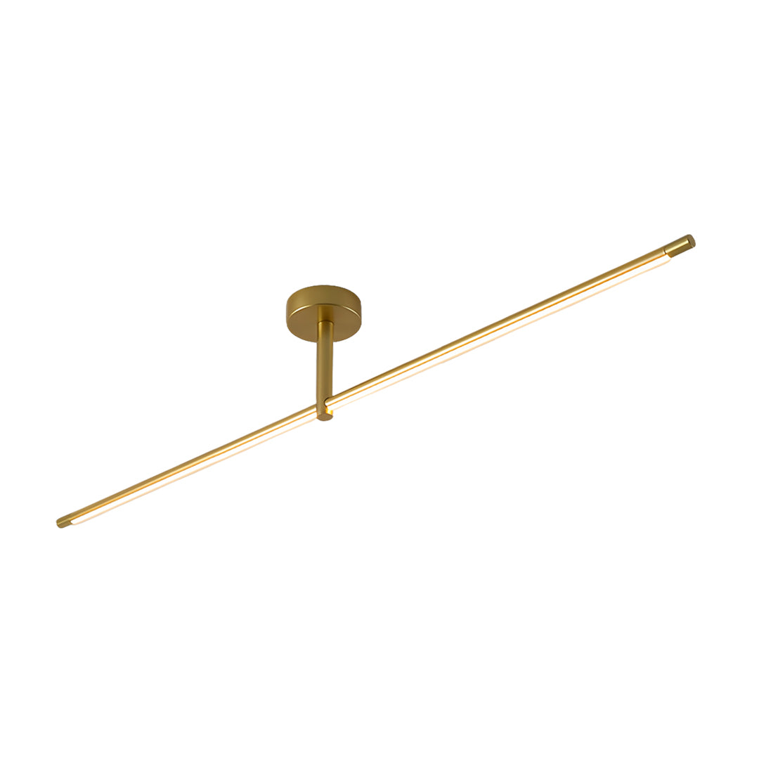 Minimalist Linear Semi-Flush Mount — Aluminum & Wrought Iron, Acrylic Shade, 12W–24W LED, 68cm–128cm