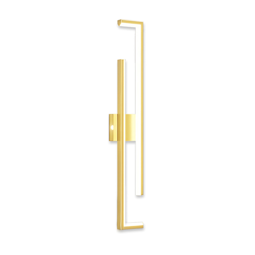 Minimalist Long Bar Wall Sconce — Iron and Acrylic, LED, 3-Step Dimming, Black or Gold, 23.6"–47.2"