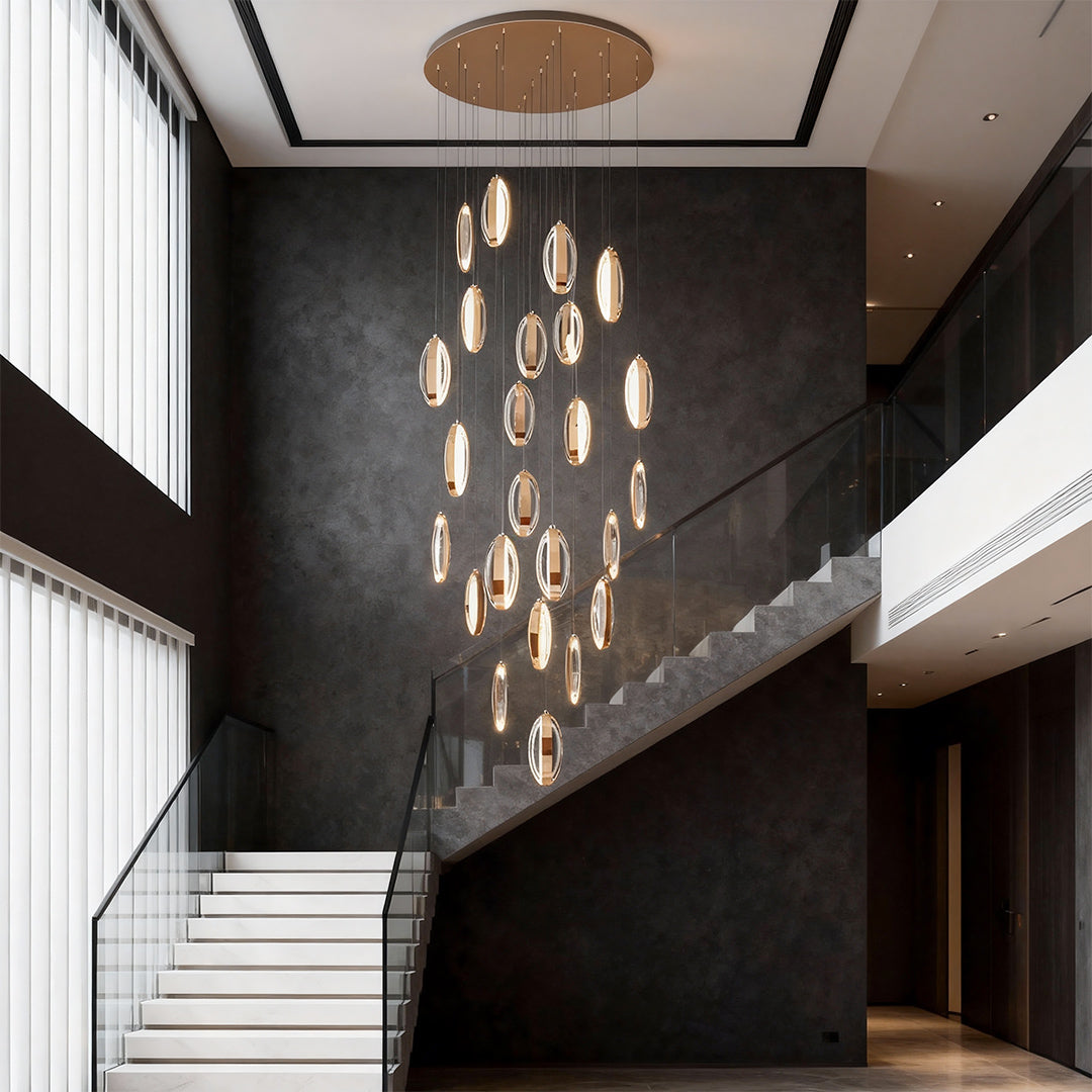 Möbius Strip Modern Chandelier — Gold Aluminum, 3-Step Dimming, 47.2" Chain, 1-, 9-, or 25-Head