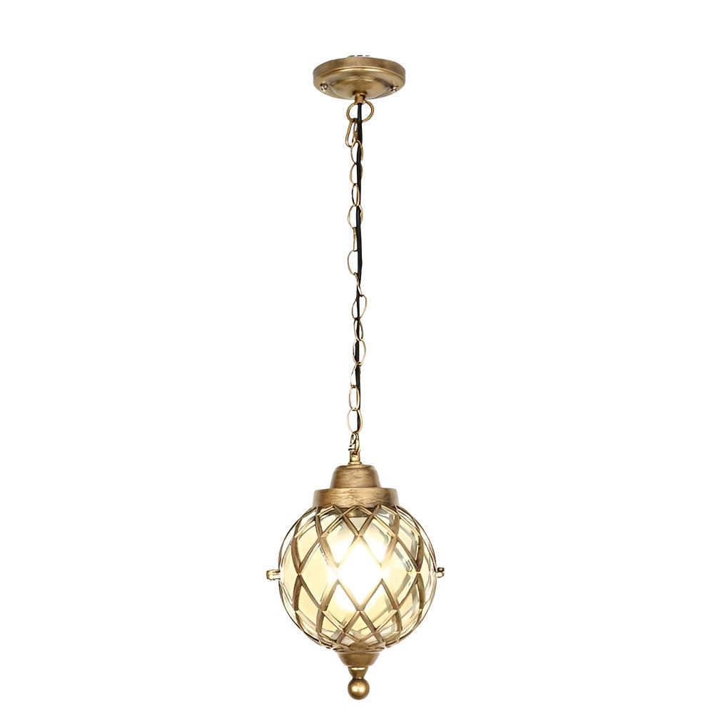 Globe Outdoor Hanging Pendant — Aluminum and Glass, E27, IP54, Black or Antique Copper