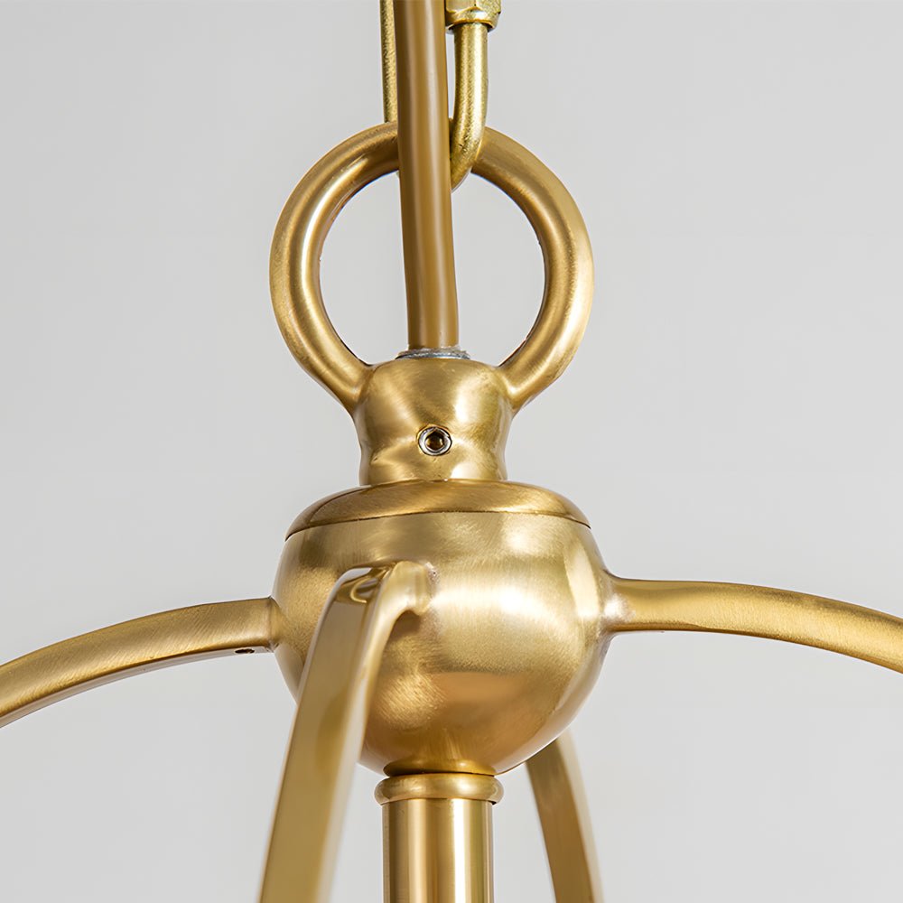 gold pendant fixture with white fabric shade 138 wide trapezoid design