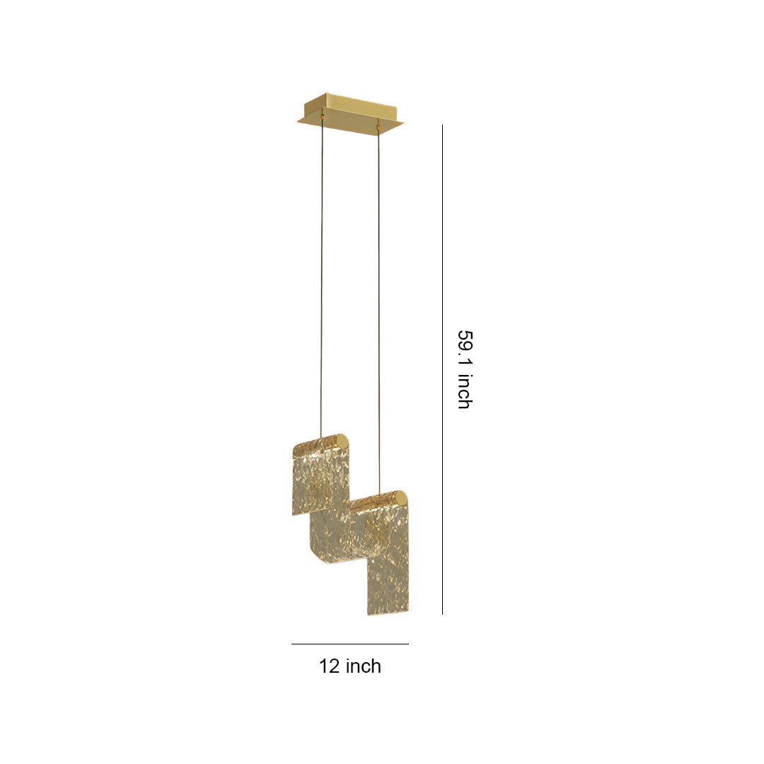 Minimalist Gold Multi-Light Pendant — Amber Glass, 9W LED Warm White, Adjustable Chain