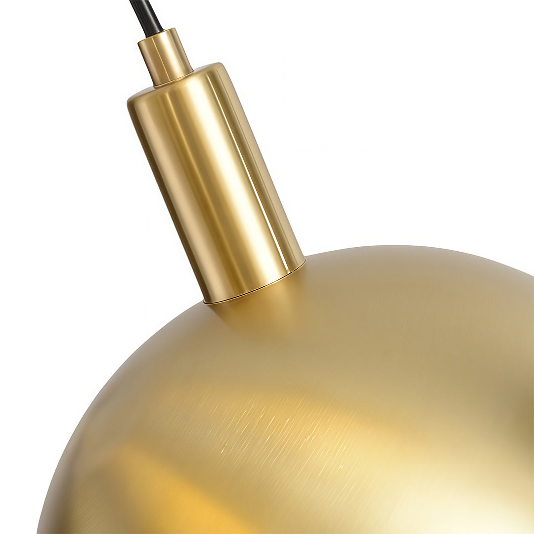 Industrial Sphere Pendant Light — Dome Glass, Gold or Rose Gold, 1-Light, E26/E27, 5W, 39" Adjustable Chain