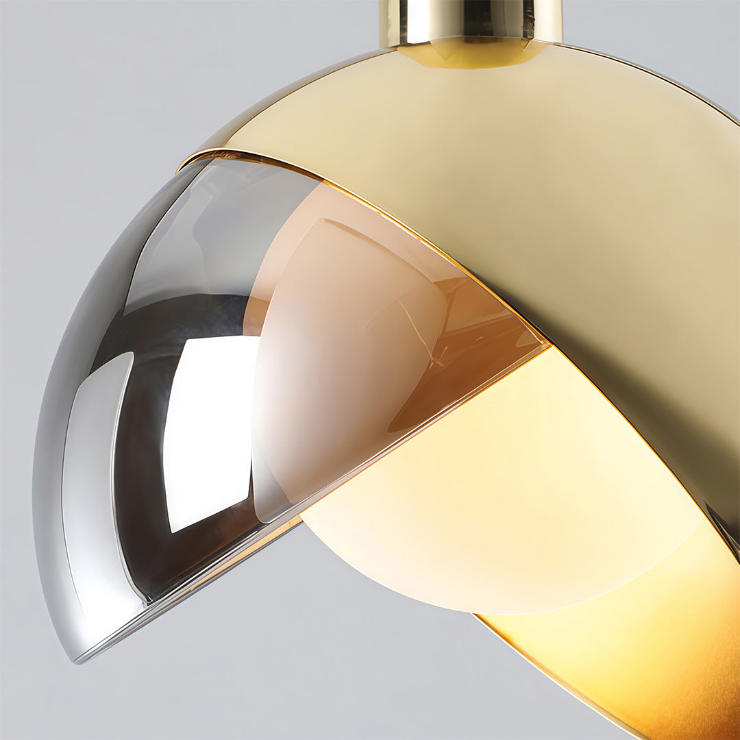 Industrial Sphere Pendant Light — Dome Glass, Gold or Rose Gold, 1-Light, E26/E27, 5W, 39" Adjustable Chain