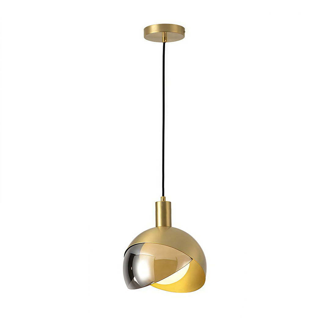 Industrial Sphere Pendant Light — Dome Glass, Gold or Rose Gold, 1-Light, E26/E27, 5W, 39" Adjustable Chain