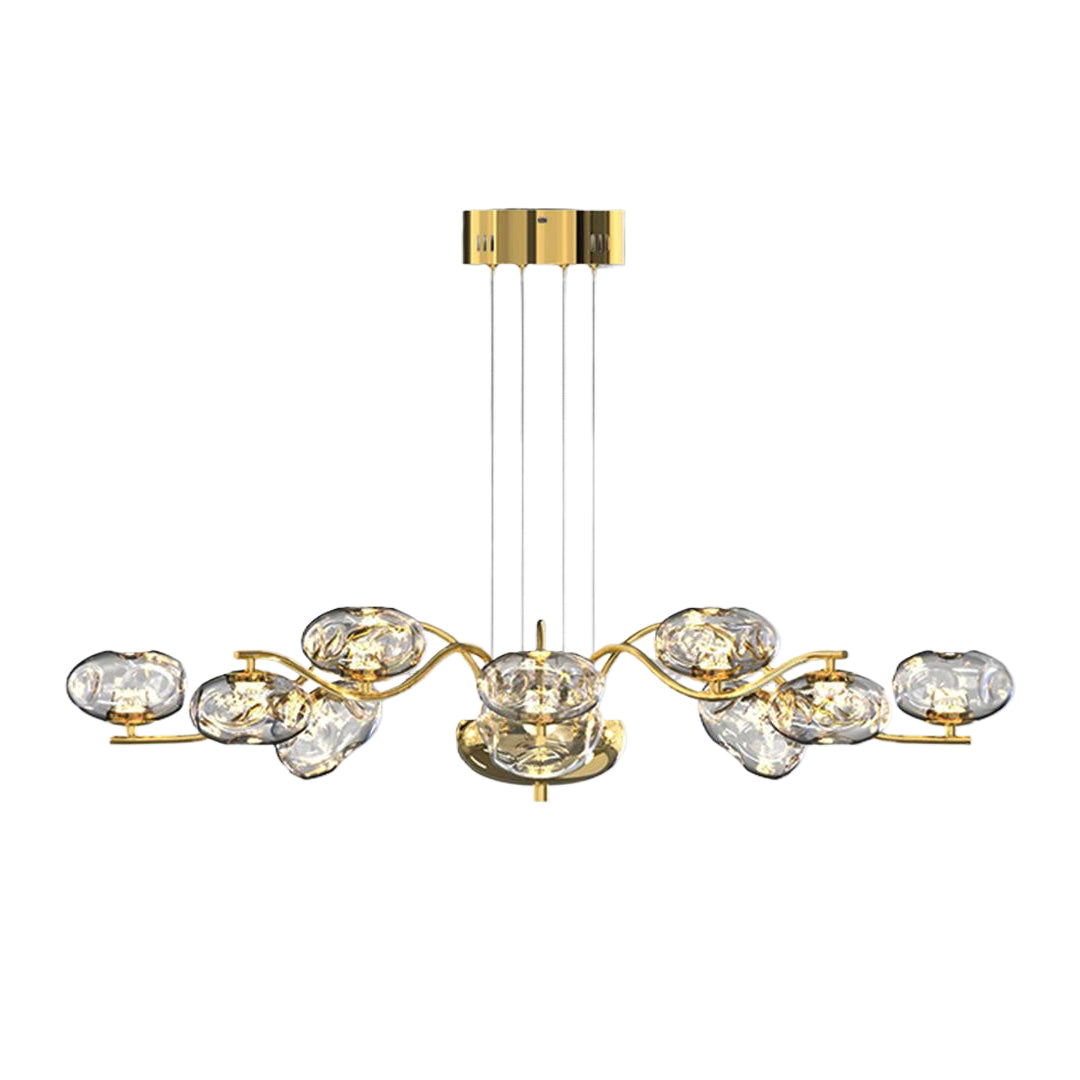 Magic Bean Modern LED Chandelier — Nanoclear Glass, 9- or 16-Light, Three-Color Dimming, Ra≥97 Full Spectrum, Black or Copper