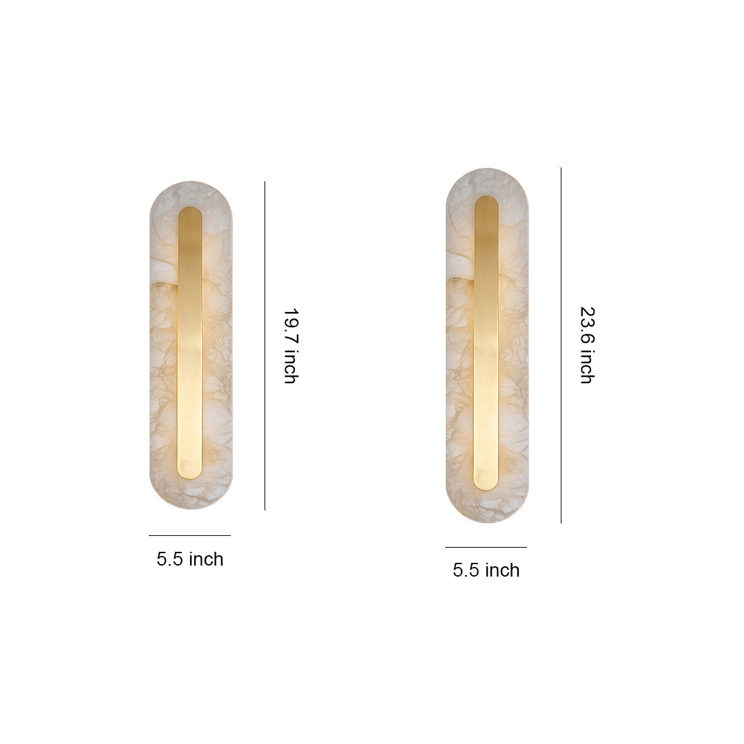 Cloud Stone Wall Sconce — Brass, Gold Finish, LED 3000K, Round or Square, Small or Large
