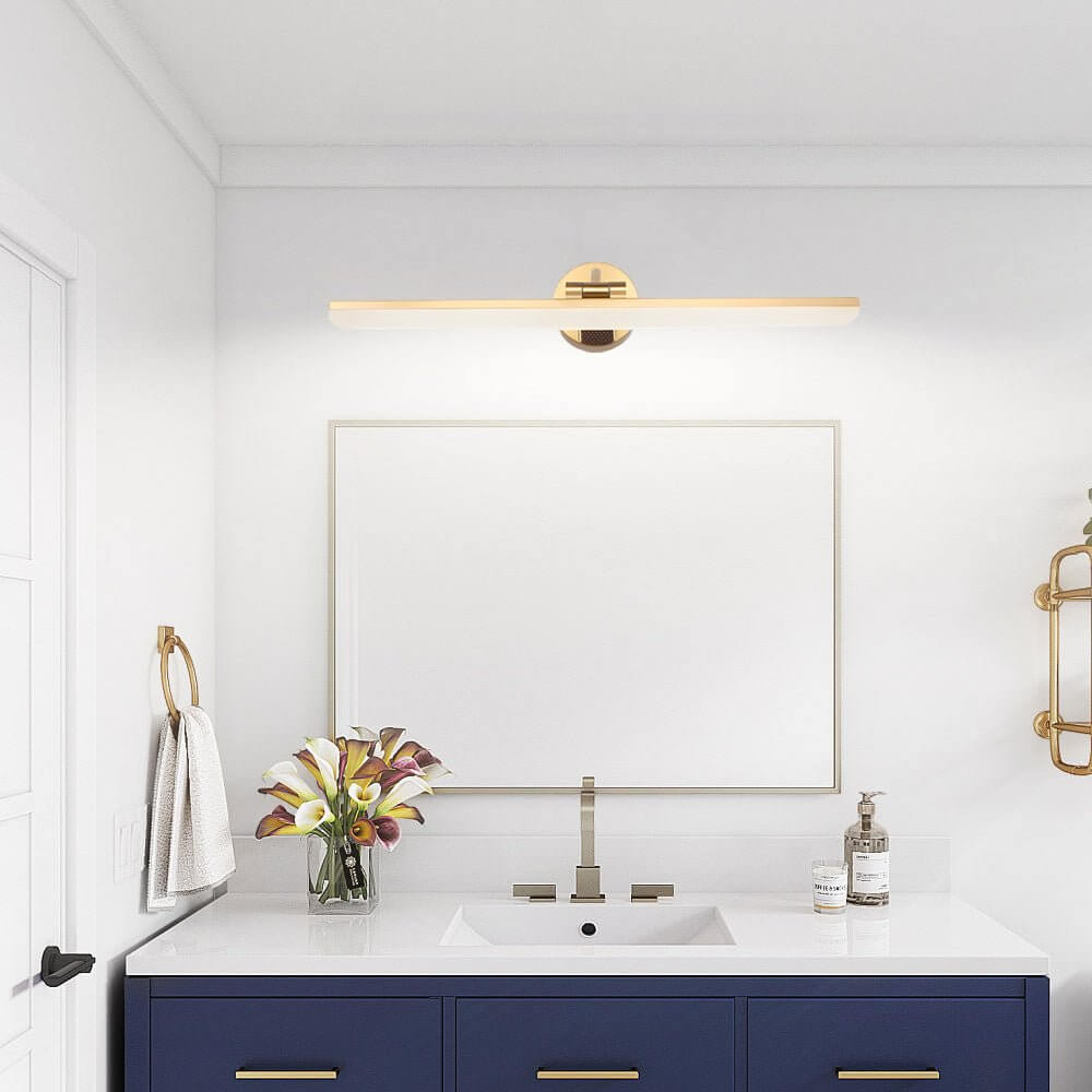 goldblack finish adjustable led vanity mirror light for bathrooms with rotatable flat bar