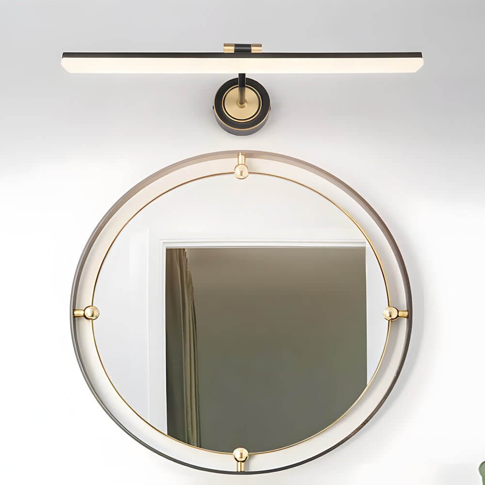 goldblack finish adjustable led vanity mirror light for bathrooms with rotatable flat bar