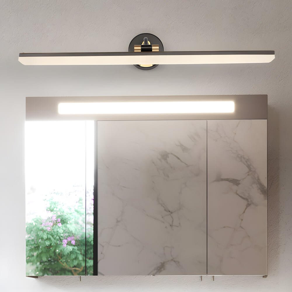 goldblack finish adjustable led vanity mirror light for bathrooms with rotatable flat bar