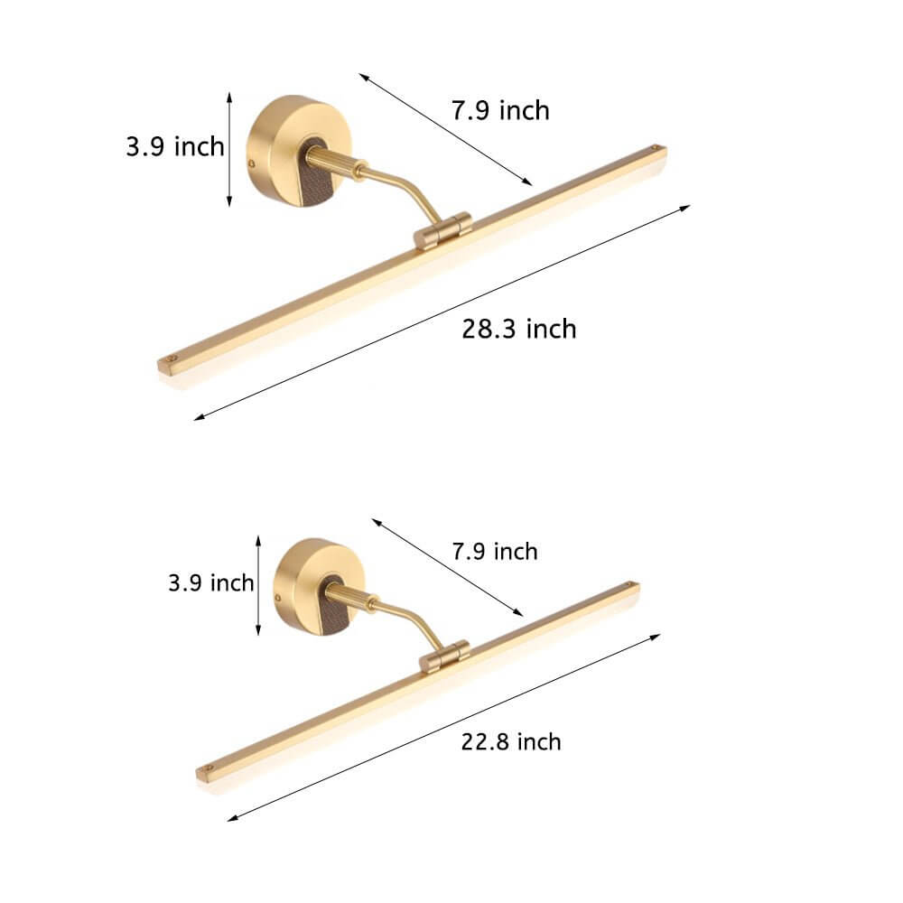 goldblack finish adjustable led vanity mirror light for bathrooms with rotatable flat bar