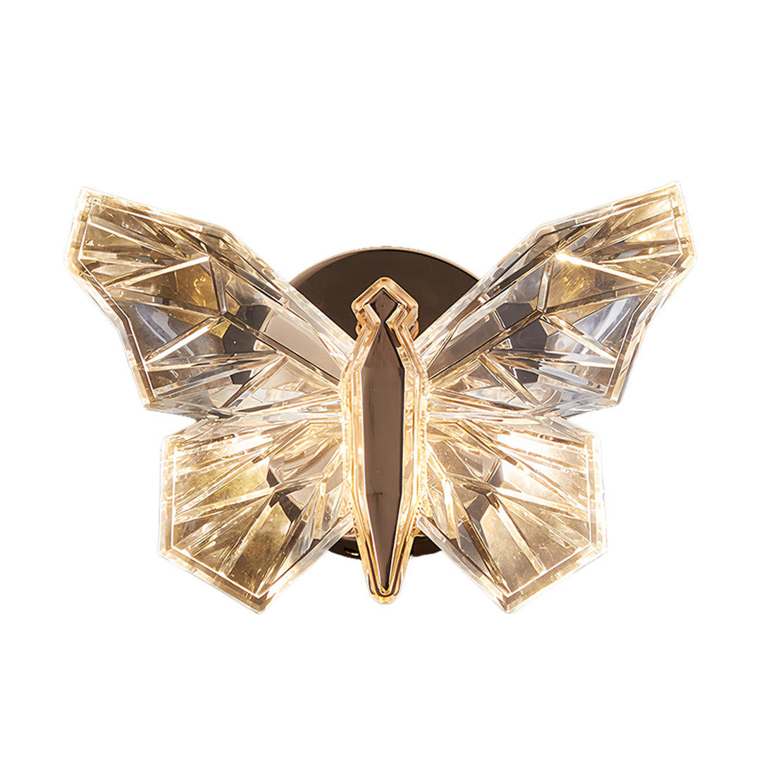 Butterfly Wall Sconce — Gold Aluminum, White Acrylic Shade, LED, Three-Step Dimming (3000K/4500K/6000K)