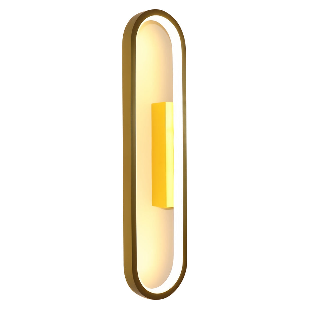 Minimalist Oval Ambient Wall Sconce — Aluminum, Silicone Shade, 19W LED 3000K, 15.75" Height