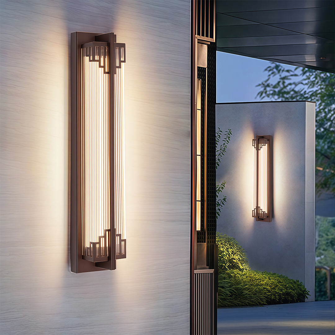 Linear Outdoor Wall Sconce — Stainless Steel, LED, IP54, 19" / 24" / 35"