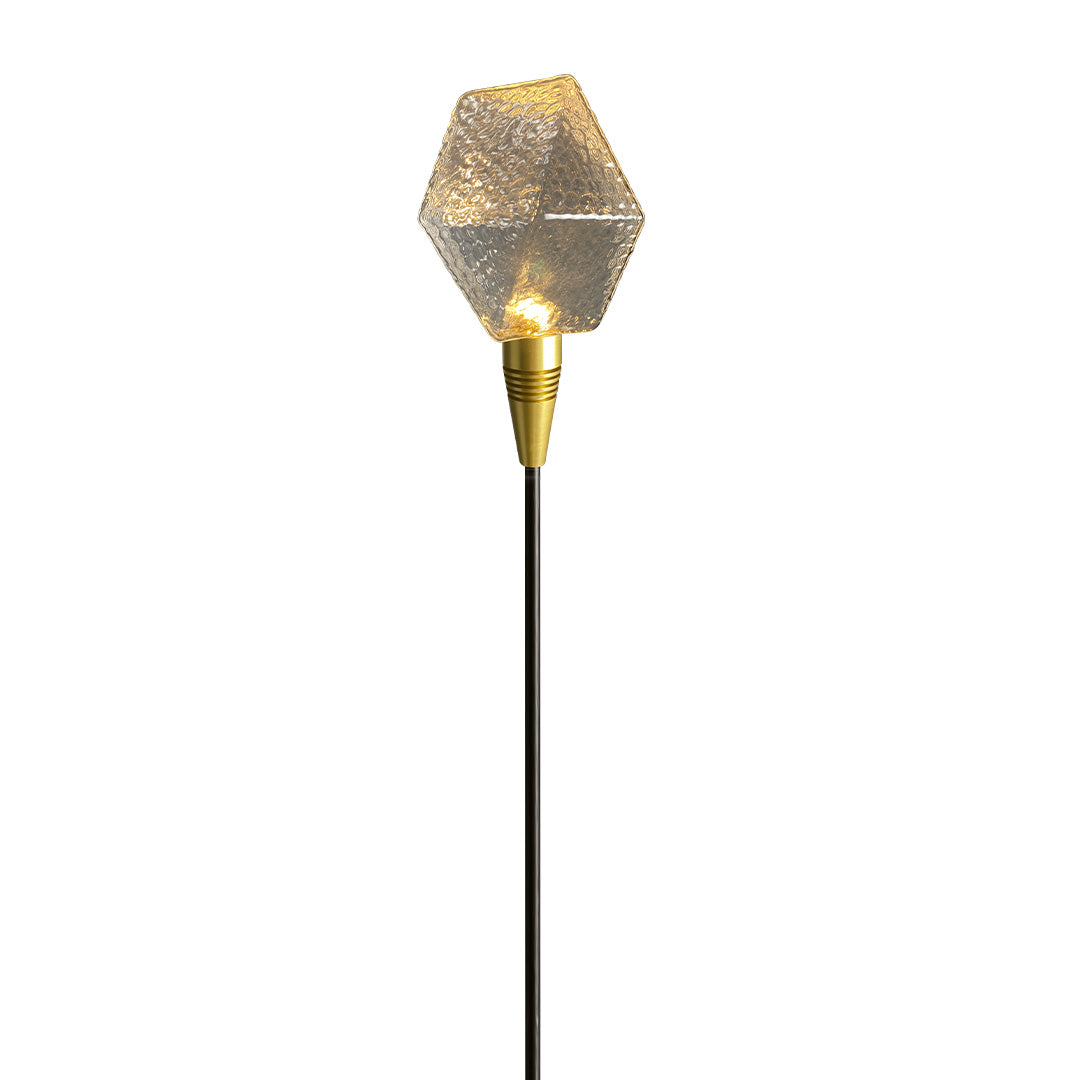 Diamond-Cut Glass Sphere Path Light — Aluminum, 2W LED, IP65, Adjustable Height, DC24V Hardwired
