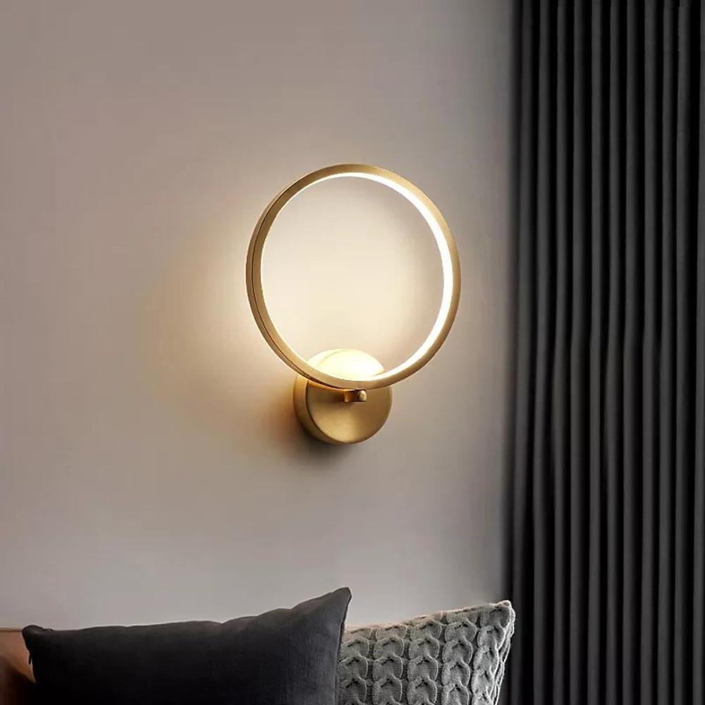 Circular Three-Light LED Flush Mount — Copper and Silicone, Golden Finish, 20" Diameter