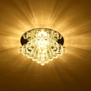 Geometric Crystal Flush-Mount Chandelier — Metal, LED, 7W, 4" Diameter