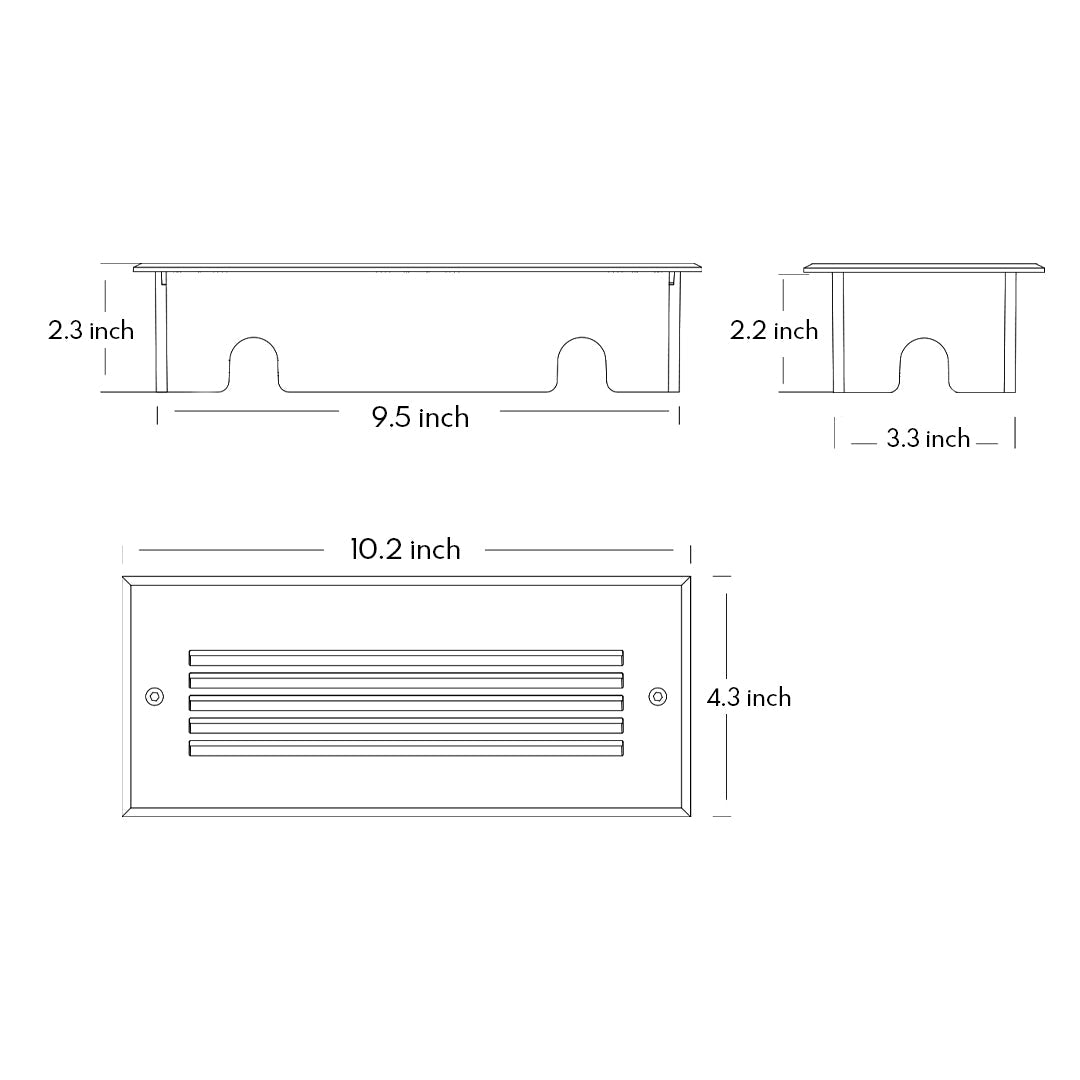 Minimalist Embedded Outdoor LED Step Light — Die-Cast Aluminum, Sand Gray, OSRAM 4W, 3000K, IP65