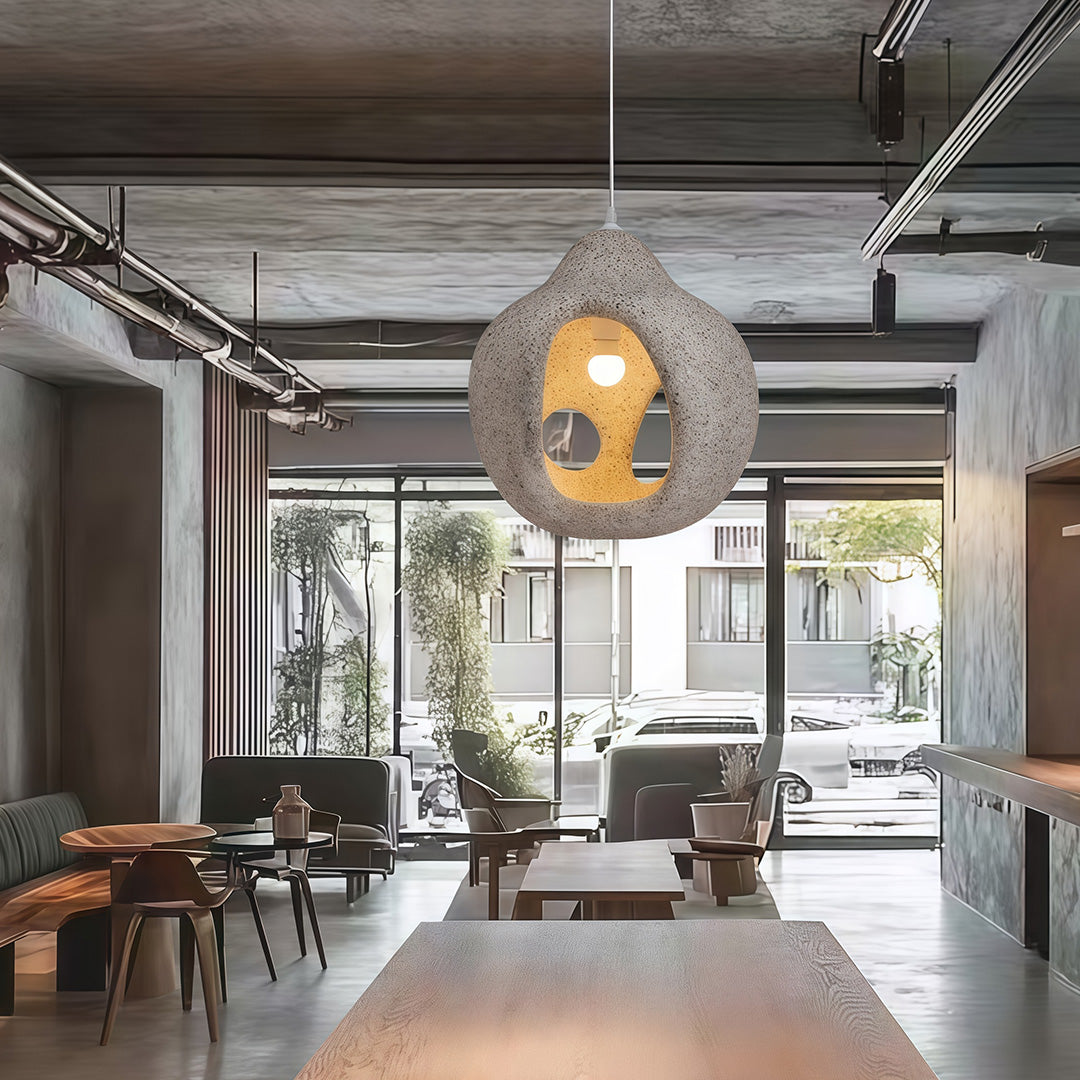 Wabi-Sabi Pendant Light — Metal, PS Shade, E27, 15.75" Wide, 59.1" Adjustable Chain