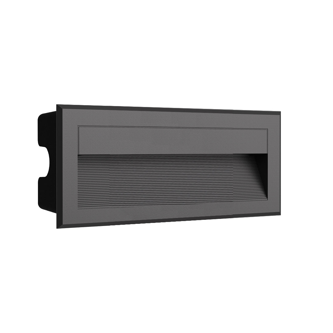 Square Recessed Outdoor Step Light — Die-Cast Aluminum, Black, OSRAM LED, 2W / 6W, 3000K, IP65