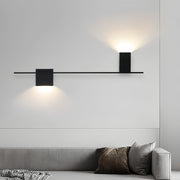Minimalist Rectangular Linear Wall Sconce — Black Iron, LED, 3-Step Dimming (3000K/4000K/6000K), 5W–10W