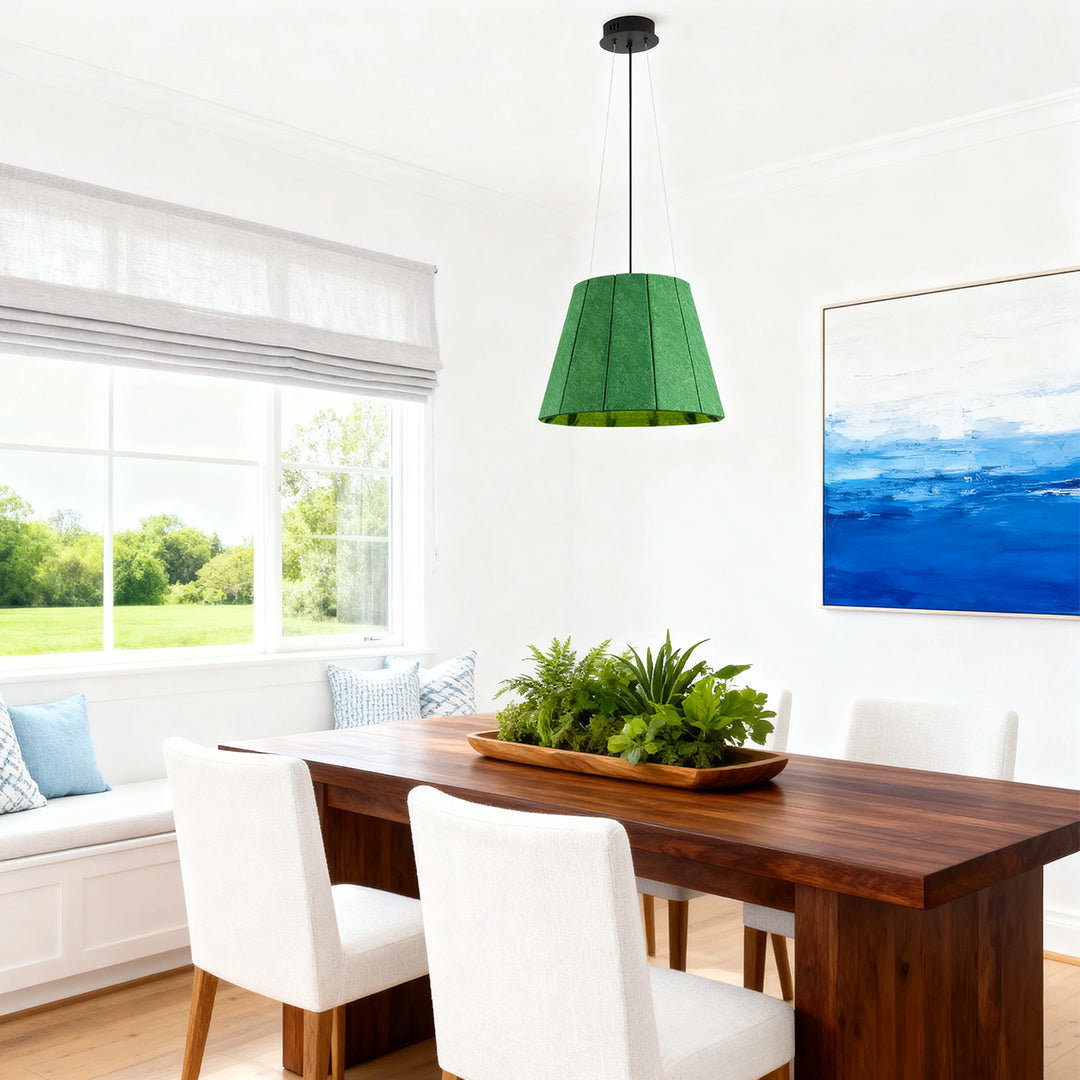 Pleated PET Felt Industrial Pendant — Iron, Sound-Absorbing, E27, 16" or 20.5", 5 Colors