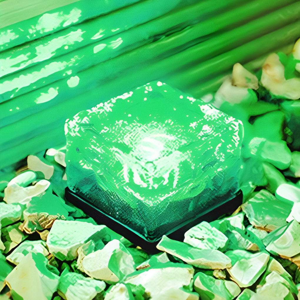 Ice Cube Solar Step Light — Crystal Glass ABS, LED, IP65 Weatherproof, 4-Color