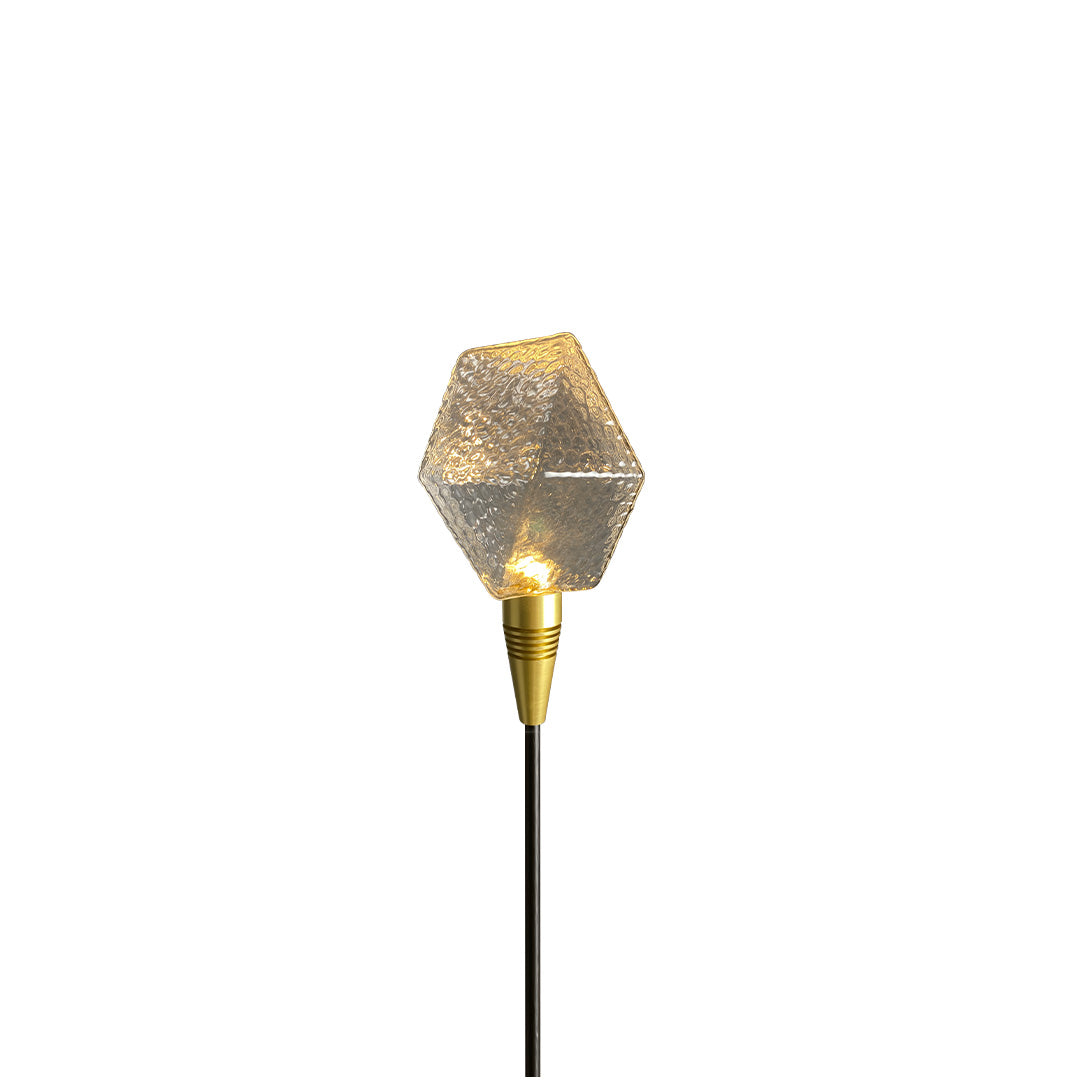 Diamond-Cut Glass Sphere Path Light — Aluminum, 2W LED, IP65, Adjustable Height, DC24V Hardwired