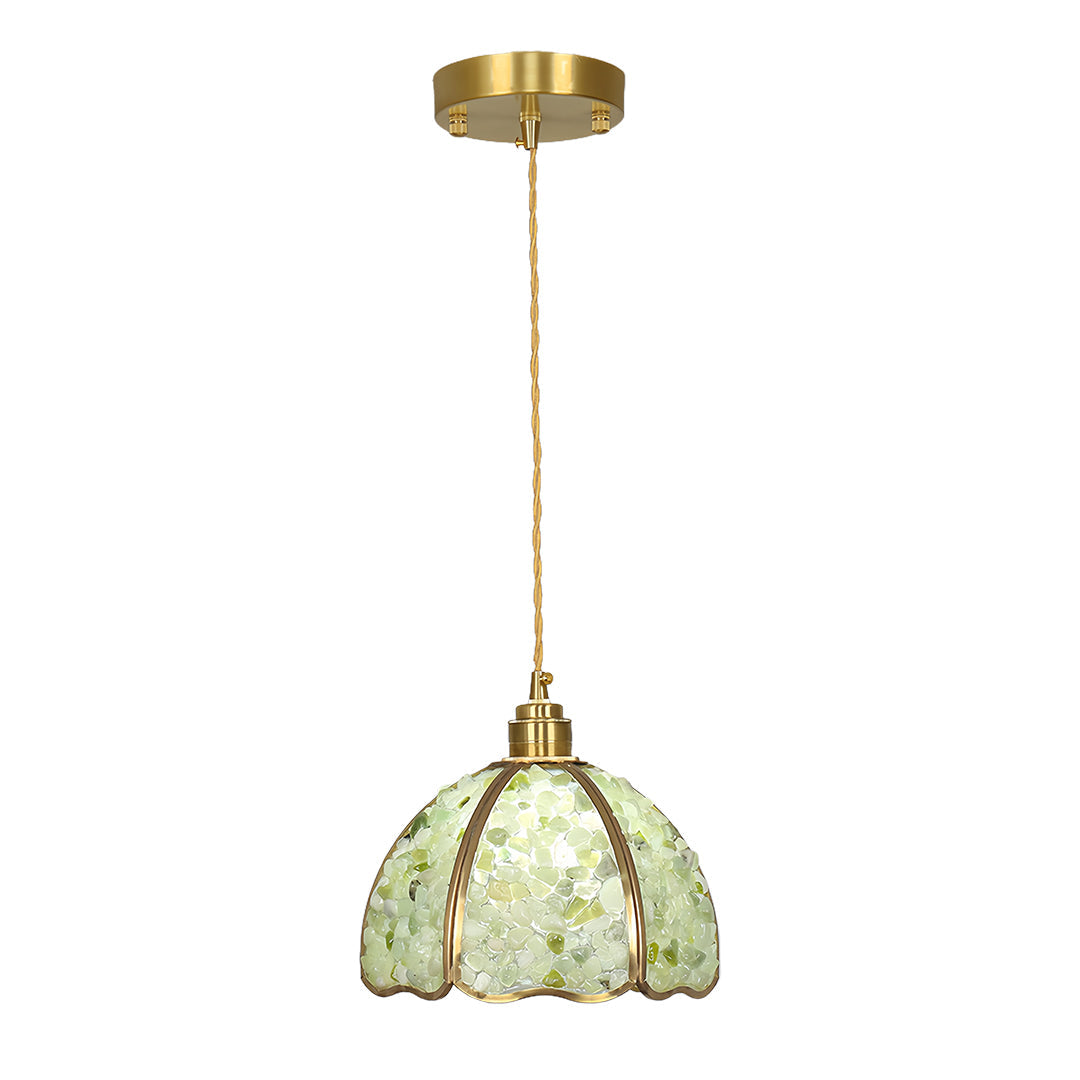 Vintage Crystal Mini Pendant — Full Copper, E27, 12W LED, Three-Color Dimming, 8.66" Diameter, 7 Styles