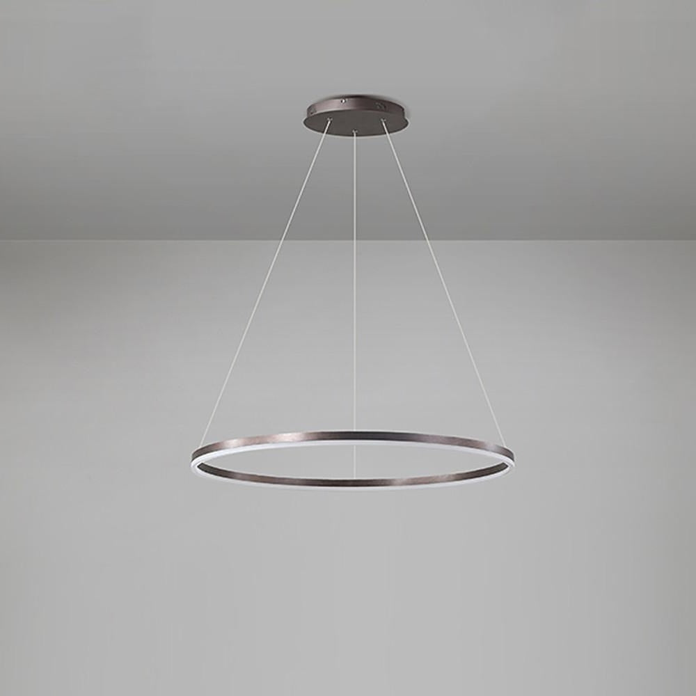Modern Black LED Ring Chandelier — Aluminum, Acrylic Diffuser, Three-Color Dimmable, 16"/24"/31"