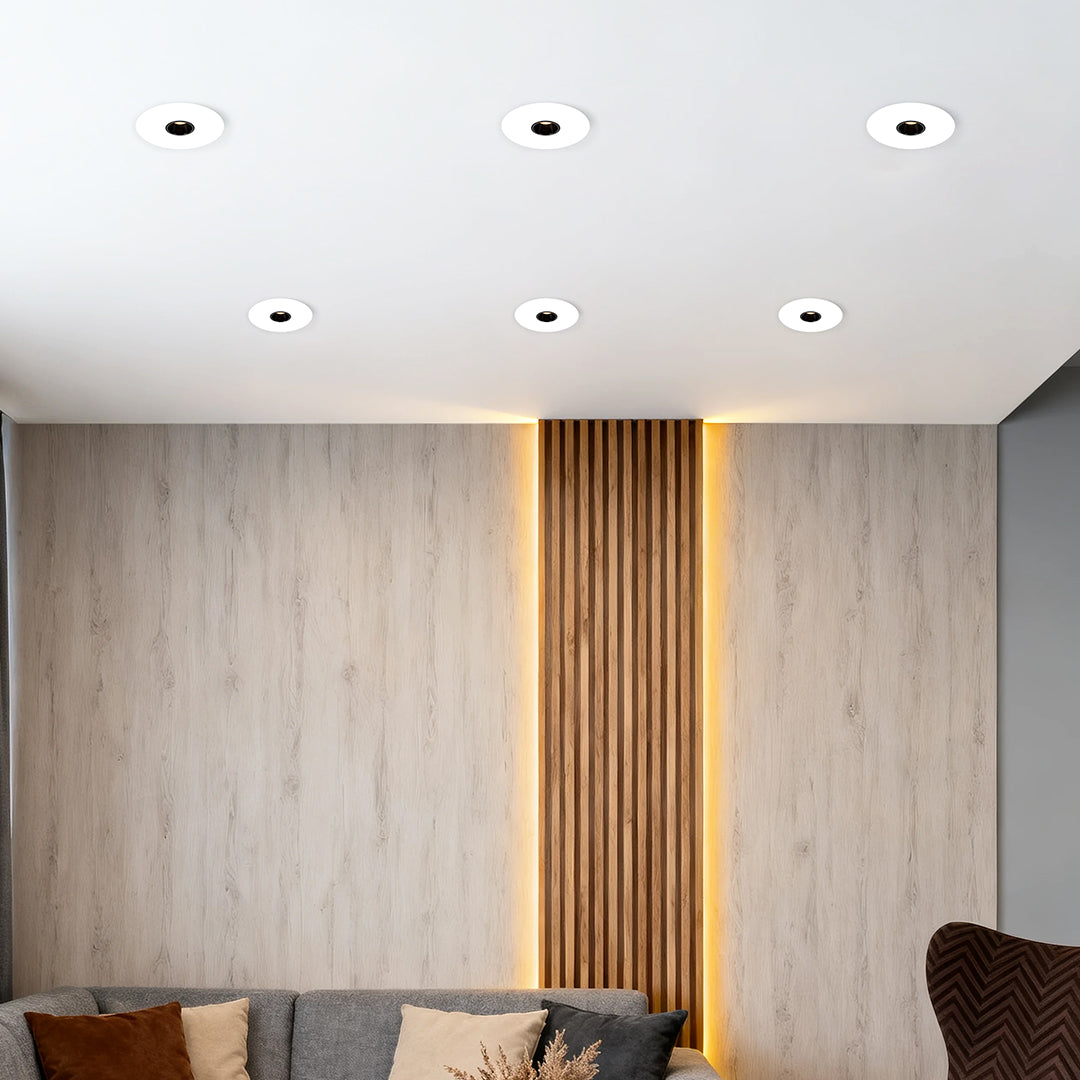 Deep-Baffle Recessed Spotlight — Aluminum, 6W–10W LED, Ra≥98 High CRI, 3000K / 4000K / 6000K, UGR<6 Anti-Glare
