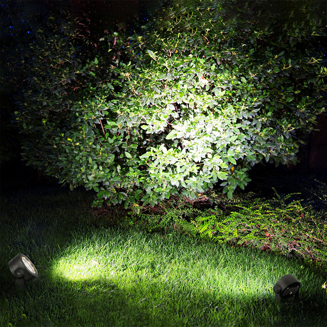 Circular Outdoor LED Spotlight — Die-Cast Aluminum, IP65, 9W / 12W, DC24V, RGB Option