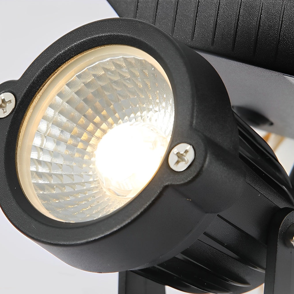 Adjustable RGB Solar Ground Spike Spotlight — Aluminum, 5W LED, IP65 Weatherproof, Warm White / RGB