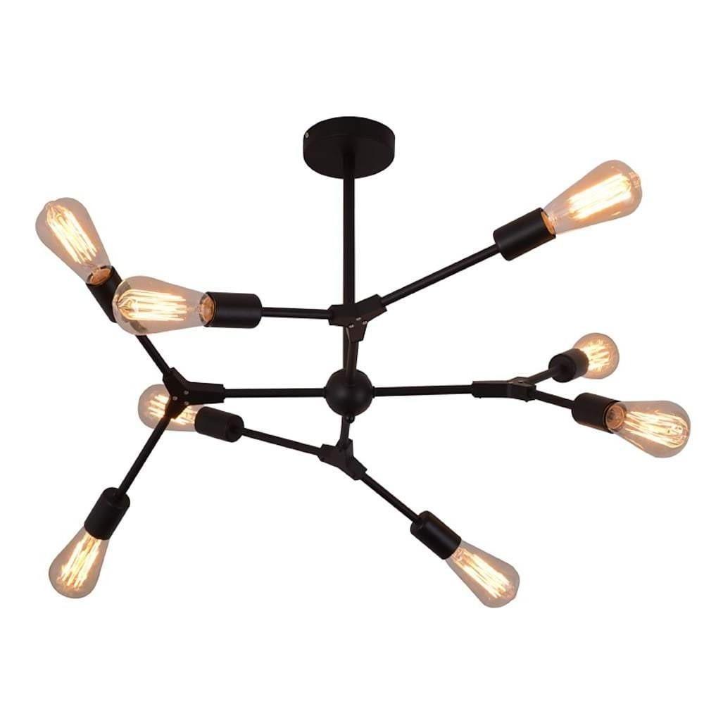 9-Light Irregular Modern Metal Chandelier — LED, 37.8" Diameter