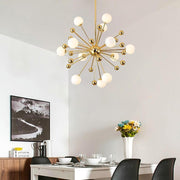 Sputnik Cluster Chandelier with Globe Glass Bubbles — Electroplated Metal, 12-Light, 31", 3000K / 6000K