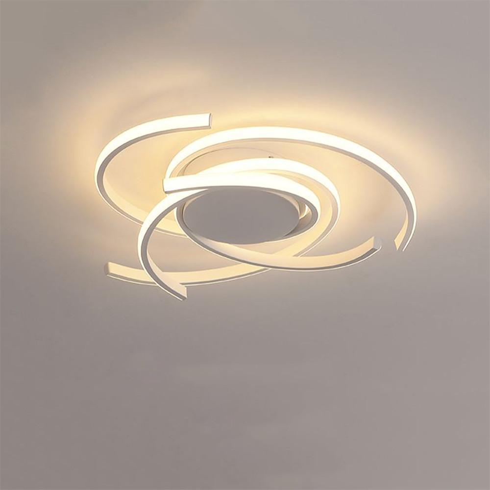 Scattered Semicircle LED Flush-Mount Ceiling Light — Aluminum and Silica Gel, 22", Dimmable with Remote Control