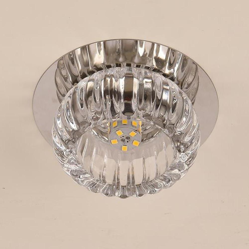 Geometric Crystal Flush-Mount Chandelier — Metal, LED, 7W, RGB + 3000K/6000K