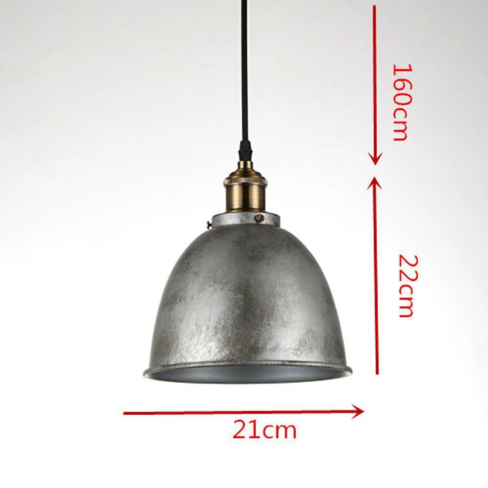 8" Rustic Dome Mini Pendant — Metal, Industrial Bowl, E26/E27, 60W, White / Cool White