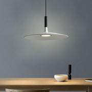 Flat Dish LED Pendant Light — Metal, 18" Diameter, 3000/6000K, 47" Adjustable Cord