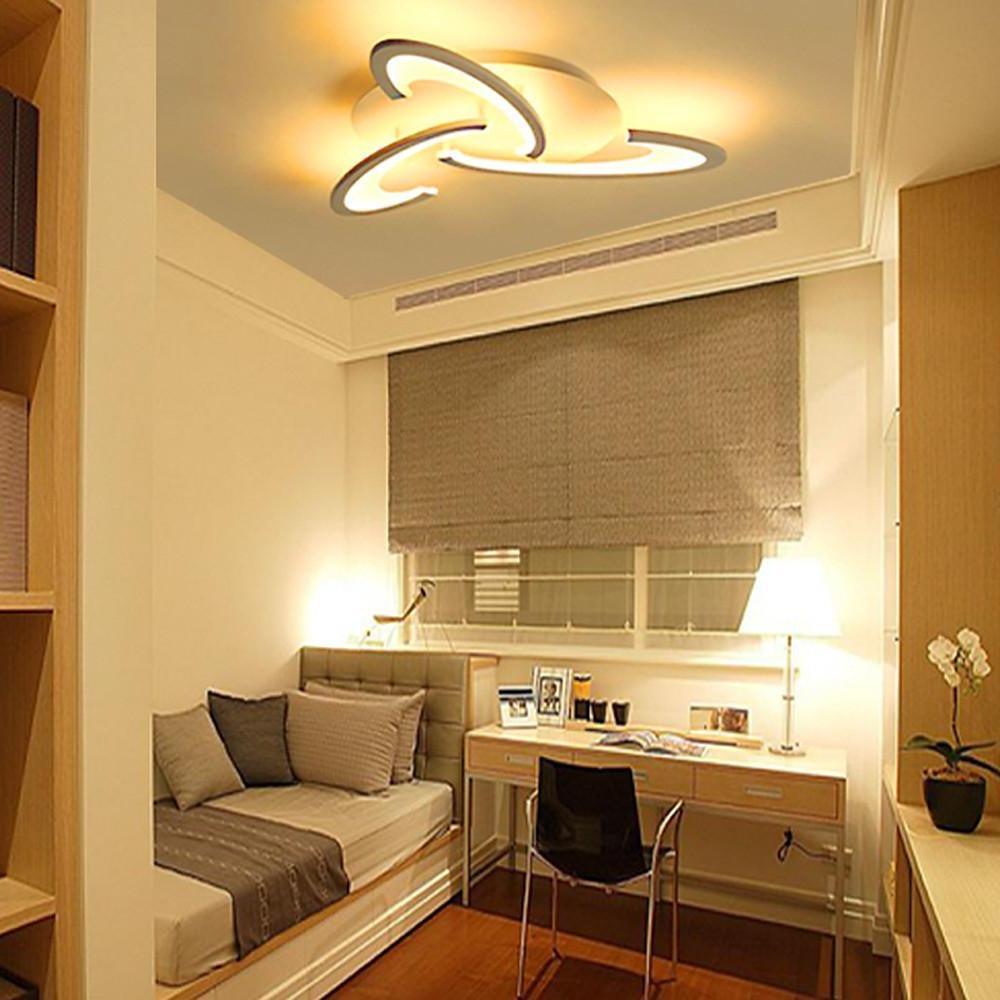 Geometric Flower LED Flush-Mount Ceiling Light — Acrylic & Aluminum, 3-Step Dimming, 3000K–7000K, 3-Light / 6-Light / 12-Light