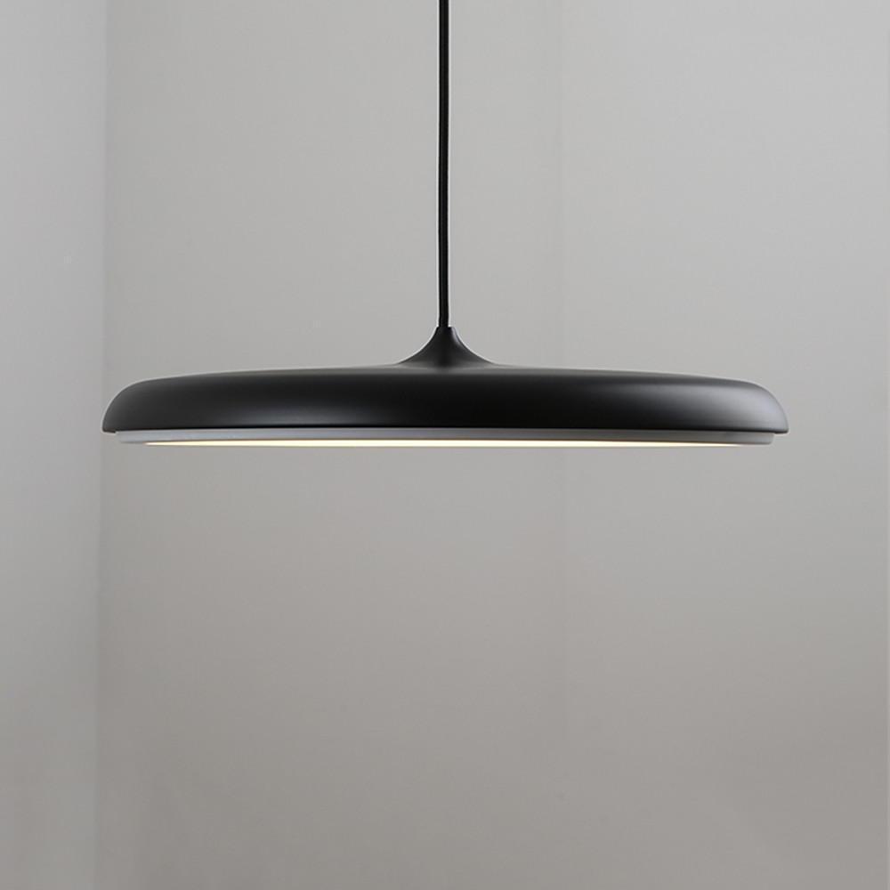 16" Adjustable Metal LED Pendant Light — Modern, 1-Light, 24W, Black or Gold