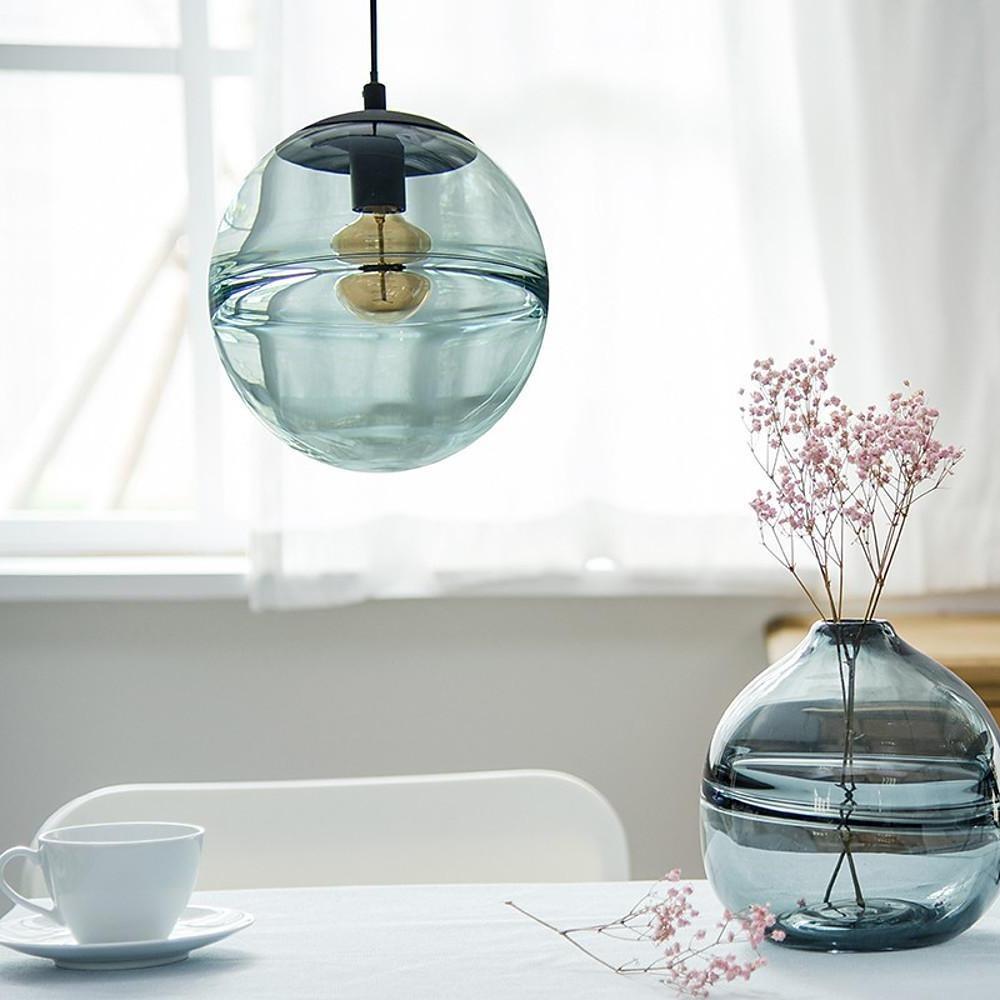 Industrial Globe Mini Pendant — Metal and Glass, 8" Shade, 47" Adjustable Chain