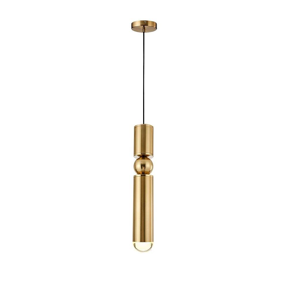 Cylindrical Mini Pendant — Electroplated Metal, LED, 2" × 14", 47" Adjustable Cord, E26/E27