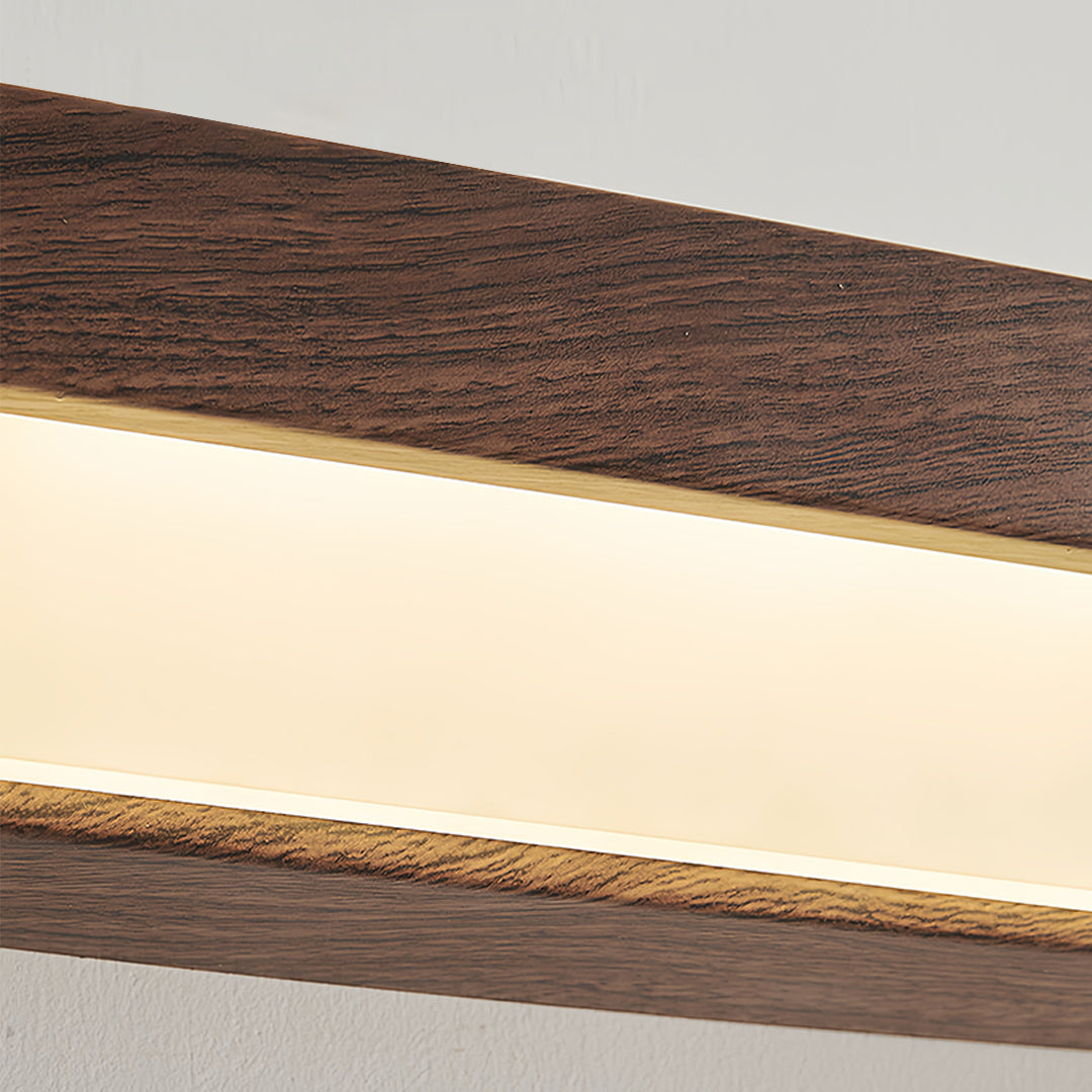 Wood Grain Wall Sconce — Iron with Acrylic Shade, LED, 3-Step Dimming, 35cm / 50cm