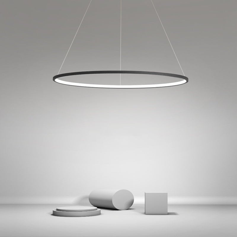 Circular Linear Chandelier — Aluminum, Stepless Dimming, Adjustable Color Temperature, 16" or 24" Diameter