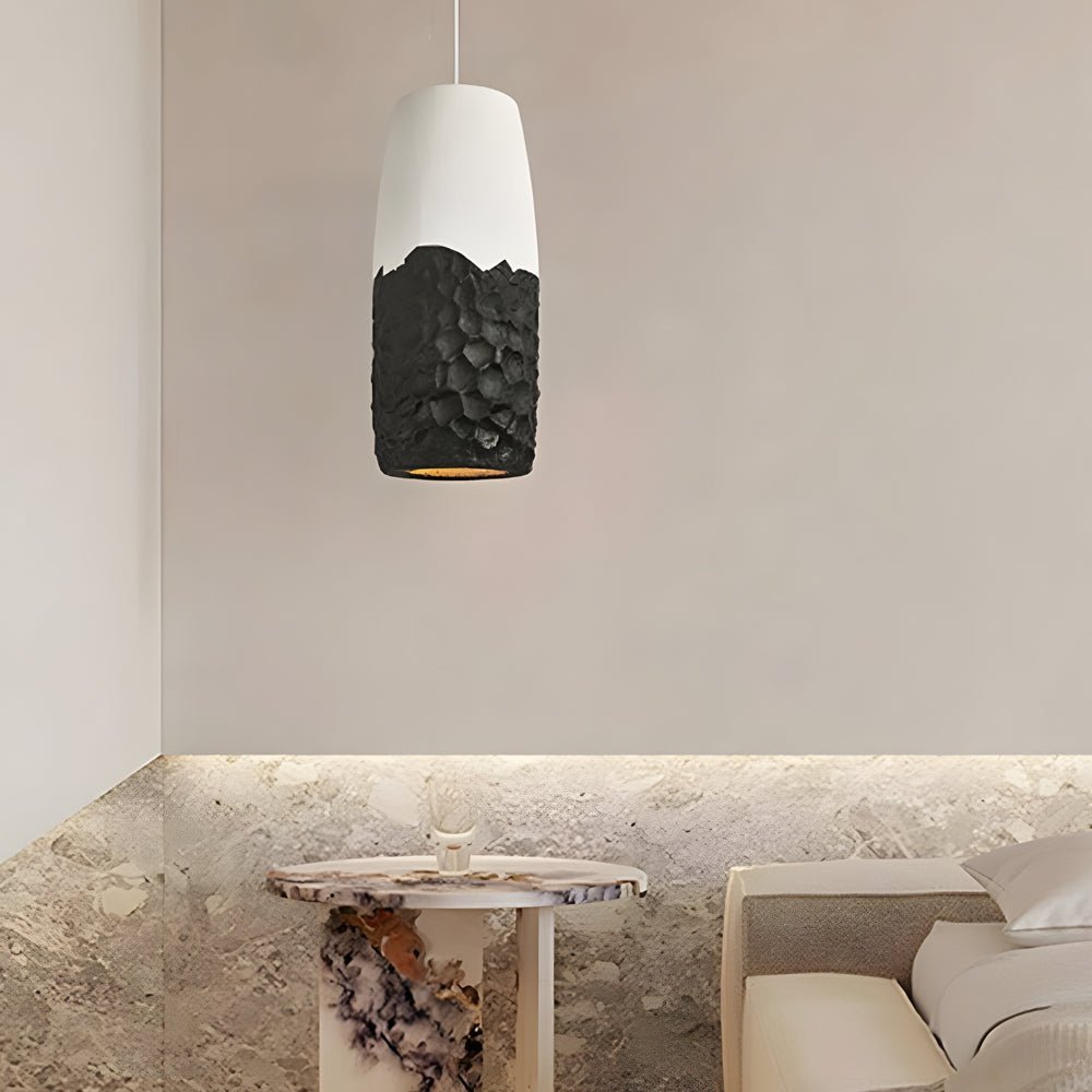 Wabi-Sabi Hand-Sculpted Pendant Light — HDPE, E27, 7.9" Diameter, Hardwired