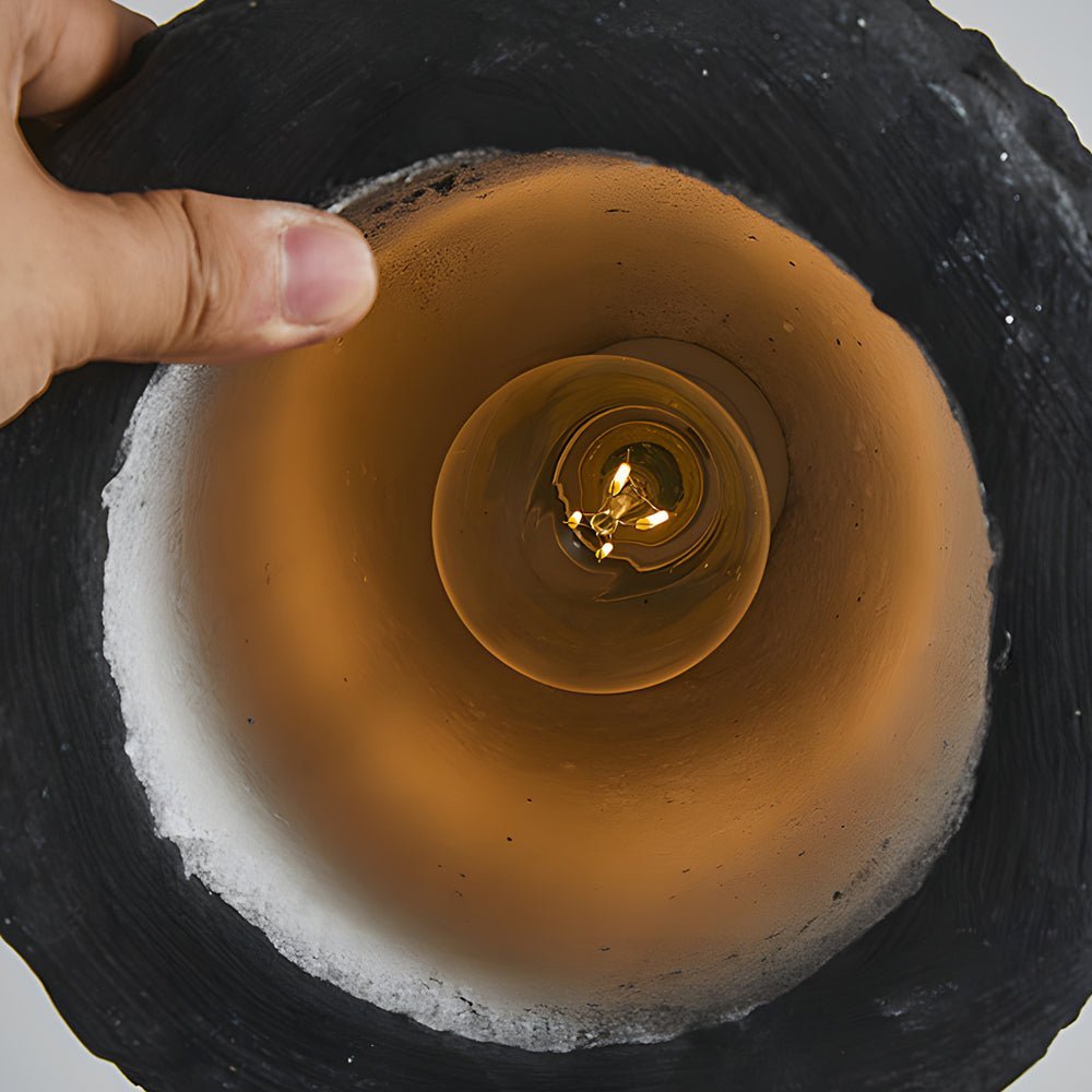 Wabi-Sabi Hand-Sculpted Pendant Light — HDPE, E27, 7.9" Diameter, Hardwired