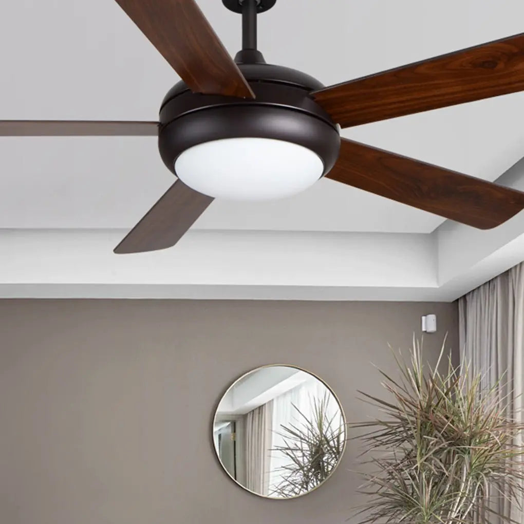 Retro Wood Ceiling Fan with 3 Hanging Blades, Mute Operation, Energy Saving, and Integrated Lights Luxe