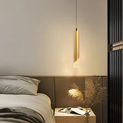 Slender Cylinder Mini Pendant — Gold, Acrylic, 12W LED, 3-Step Dimming (3000K/4500K/6000K)