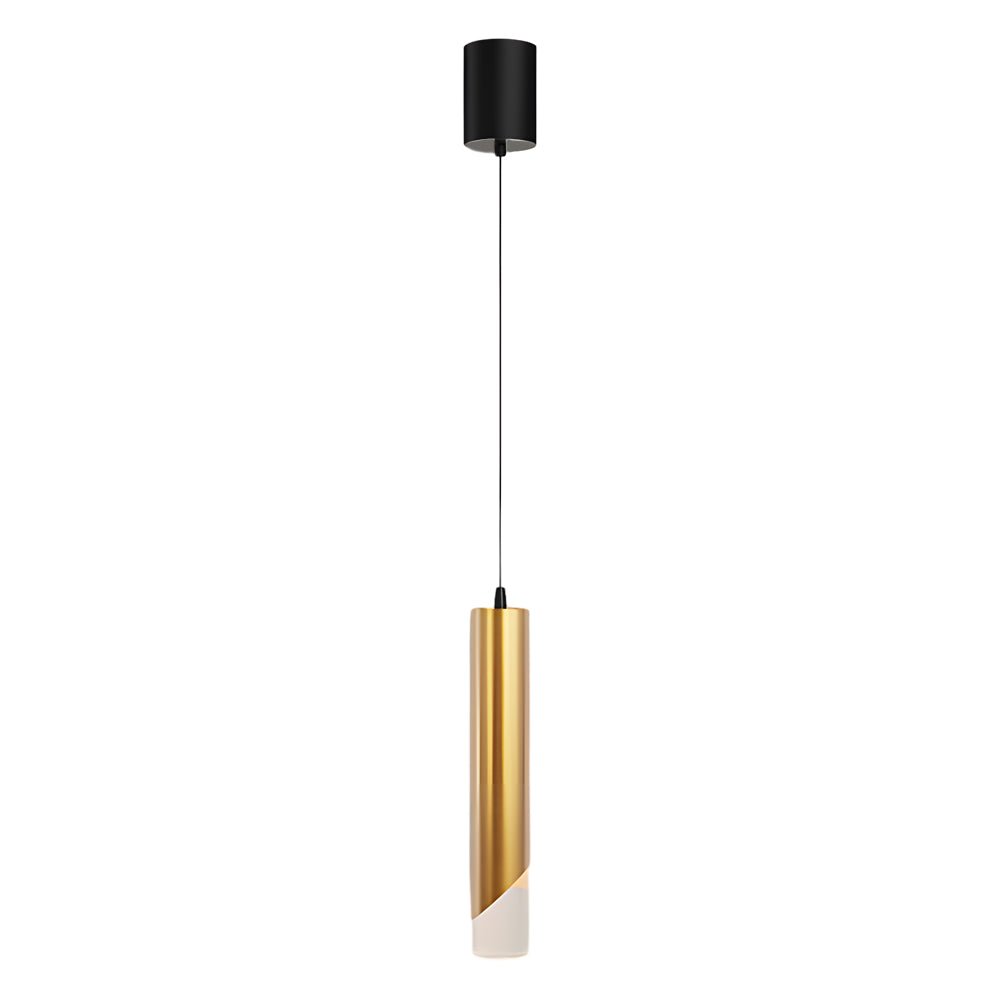 Slender Cylinder Mini Pendant — Gold, Acrylic, 12W LED, 3-Step Dimming (3000K/4500K/6000K)